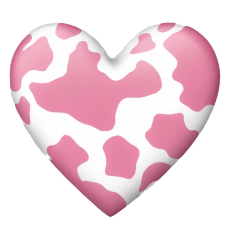 Pink and white cow print love heart  sticker