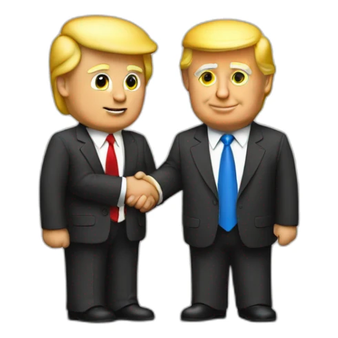 Trump Shaking Hands with Trump sticker