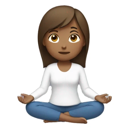 Girl with brown hair meditating  sticker