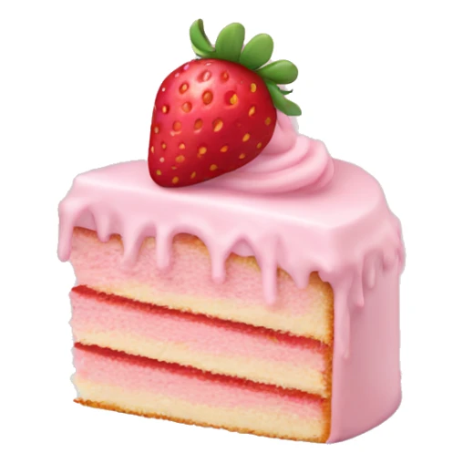 pastel pink strawberry cake sticker