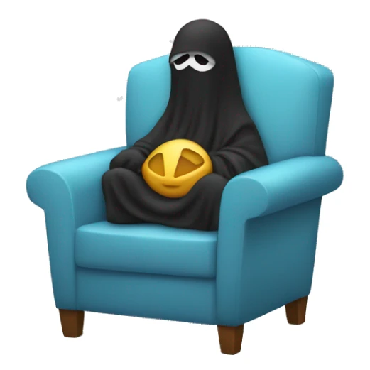 mono cubierto con una manta sentado en el sillon sticker