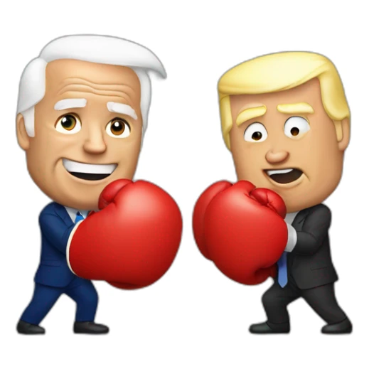 joe biden boxing with donald trump sticker