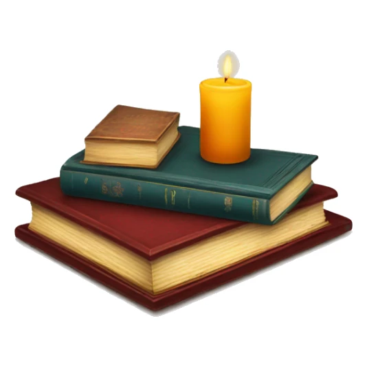 vintage tray with books and candle sticker