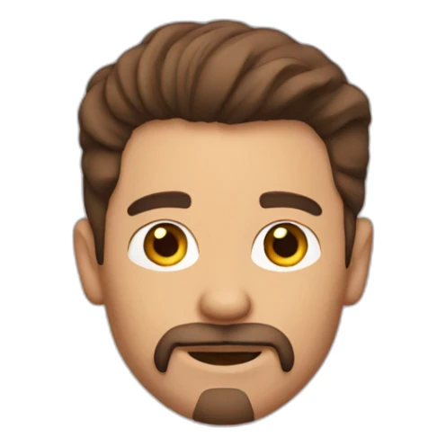 Brown hair man with goatee beard sticker