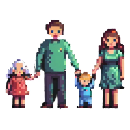 family with mom, dad, and baby sticker
