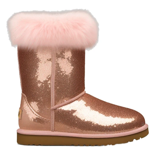 Realistic rose gold glitter and fur Ugg boots. sticker