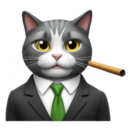 business cat smoking sticker