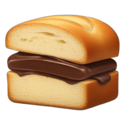 crustless sandwich bread with piece of chocolate sticker