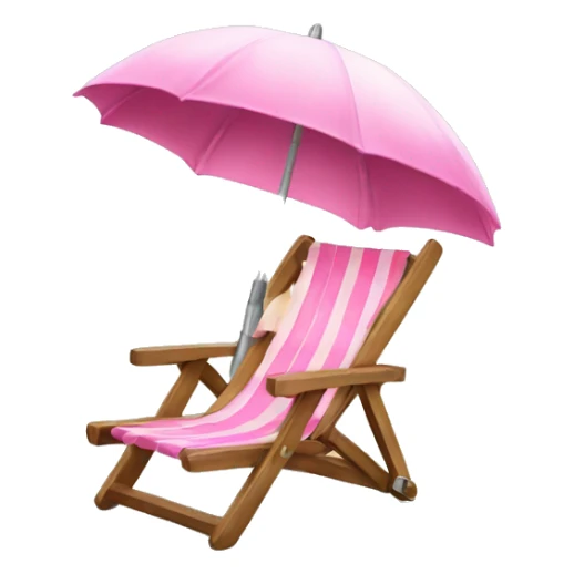beach chair with pink umbrella sticker