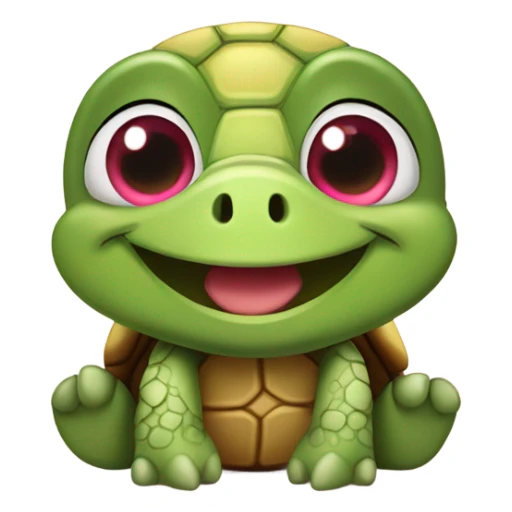Gay Happy turtle that has love hearts for eyes sticker