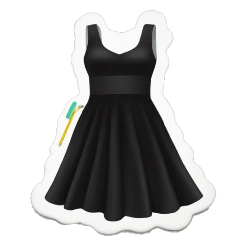 white measuring tape around the black dress sticker
