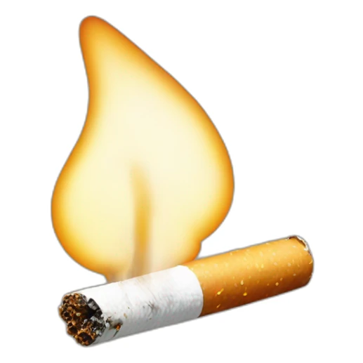 A lit cigarette with „179“ drawn onto it sticker