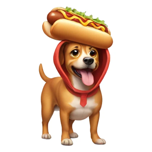 Dog in hotdog costume sticker