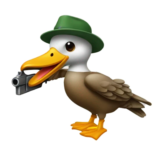 pato con una pistola en mano sticker
