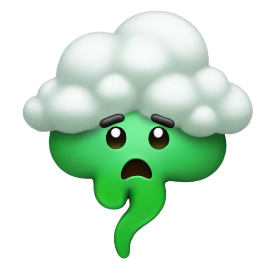Poop head with green tongue and cloud sticker
