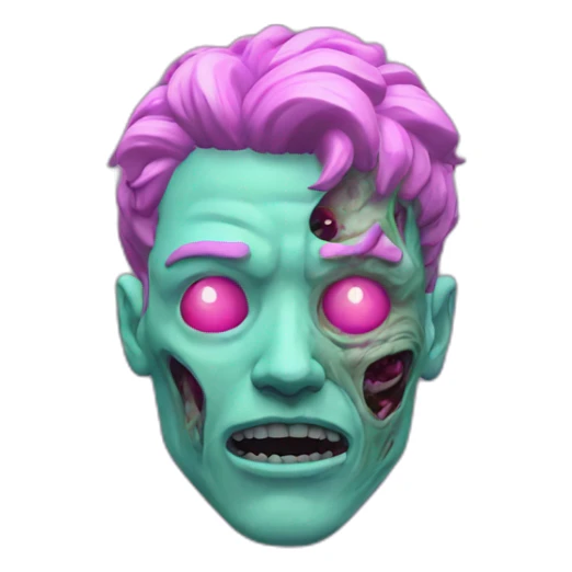 Vaporwave person, half person face half zombie face sticker
