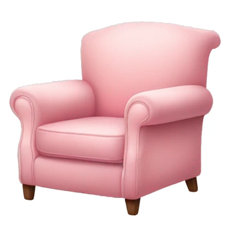 realistic pastel pink armchair with blanket sticker