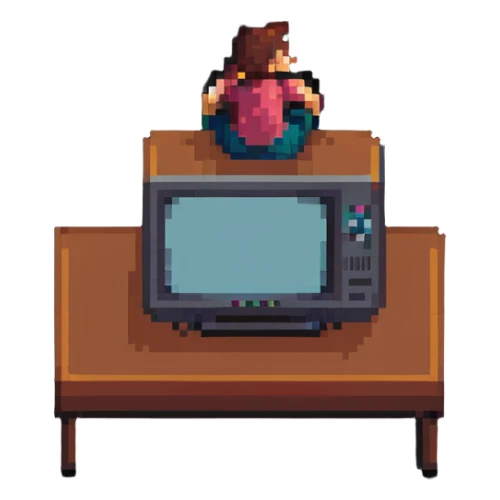 person watching a sci-fi show on TV sticker