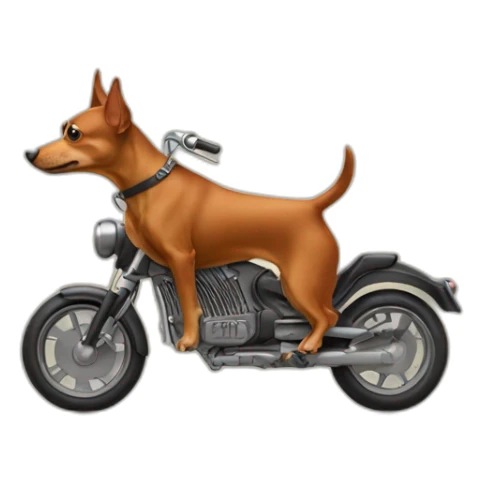 caramel-color-pinscher-dog-driving-a-motorcycle sticker