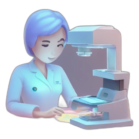 Biomedical-Engineer-studying-hologram-3d-model-of-breast sticker
