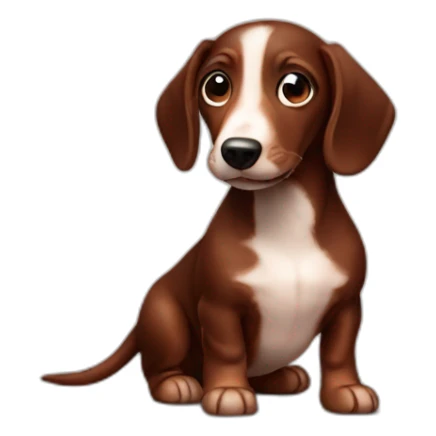 Chocolate sausage dog puppy sticker