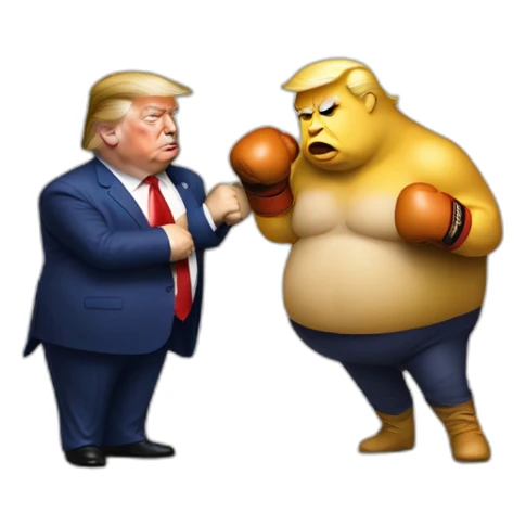 fat Lithobates catesbeiana boxing with Donald Trump sticker