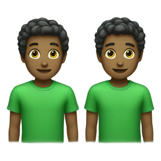 boys in matching green shirts sticker