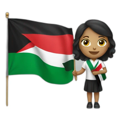 white women holding palestine flag sticker