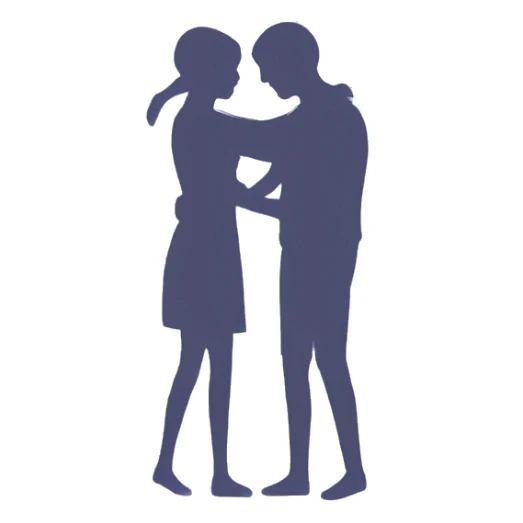 Two silhouettes of people hug each other sticker