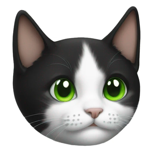 tuxedo cat with green eyes sticker