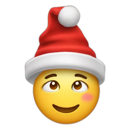 Emoji feliz con gorro navideño sticker