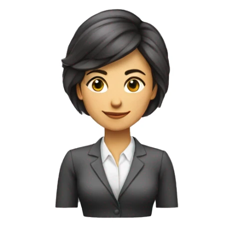 mujer empresaria pelo moreno, suelto y largo sticker