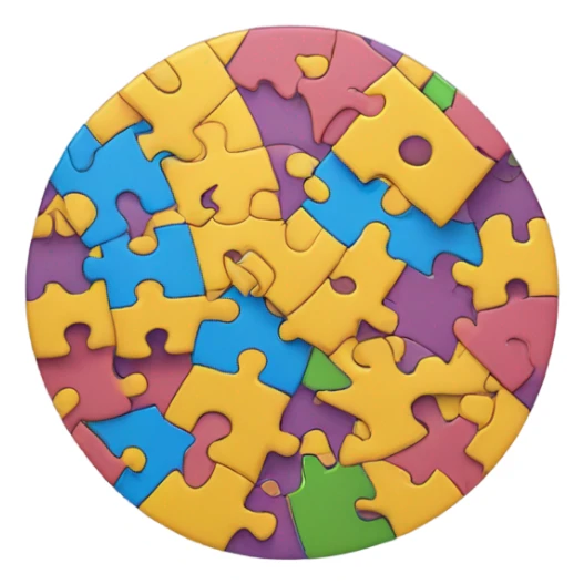 Matching puzzle pieces  that become part of a circle sticker