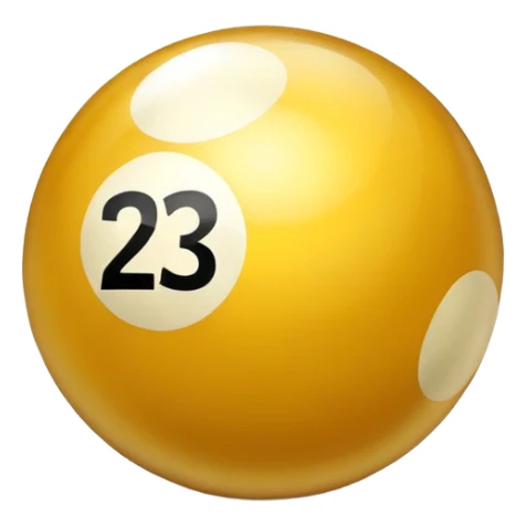 golden billiard ball with the number 23 in a shiny metallic style sticker