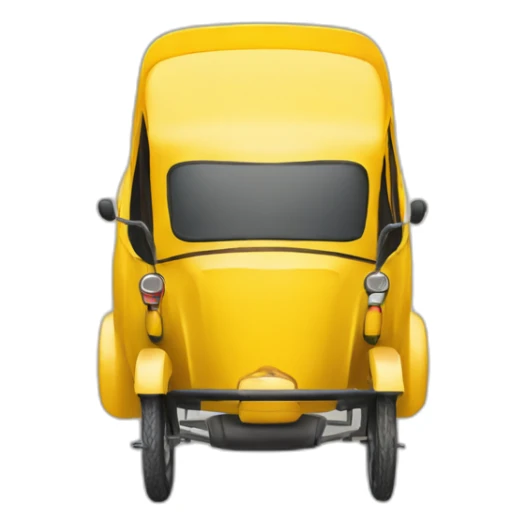 yellow auto rickshaw india from bird eye view sticker