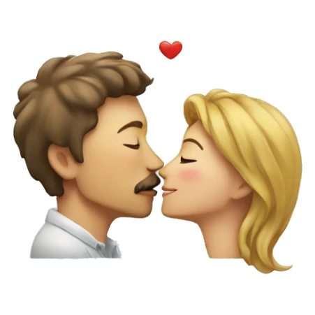husband and wife in a heart kiss sticker