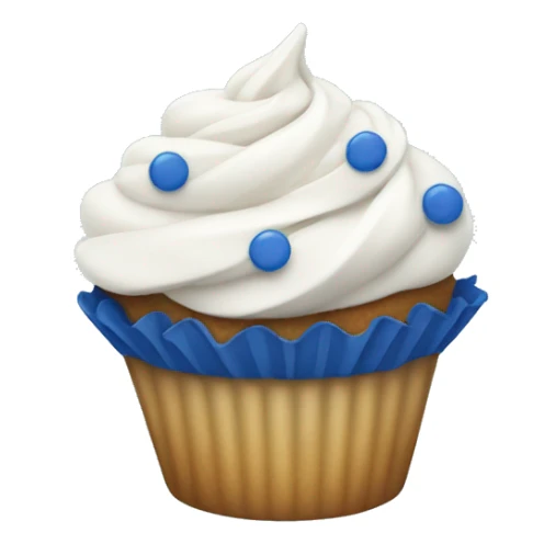 Cupcake with white frosting and dark blue sprinkles sticker