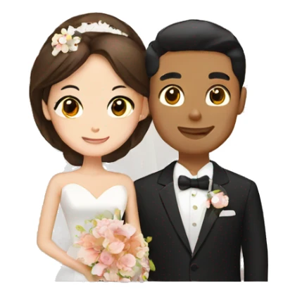 Brown newly weds in Japan  sticker