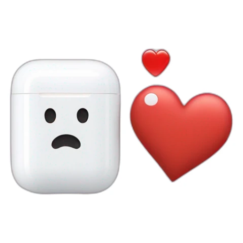 Emoji with airpods and Heart aroind his hears sticker