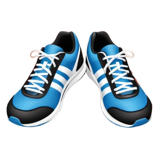 An icon featuring a pair of running shoes in the foreground on a red running track with white lane markings. The background showcases a grand stadium filled with cheering fans, bright floodlights, and a clear blue sky. Transparent background highlights the spirit of professional running. sticker