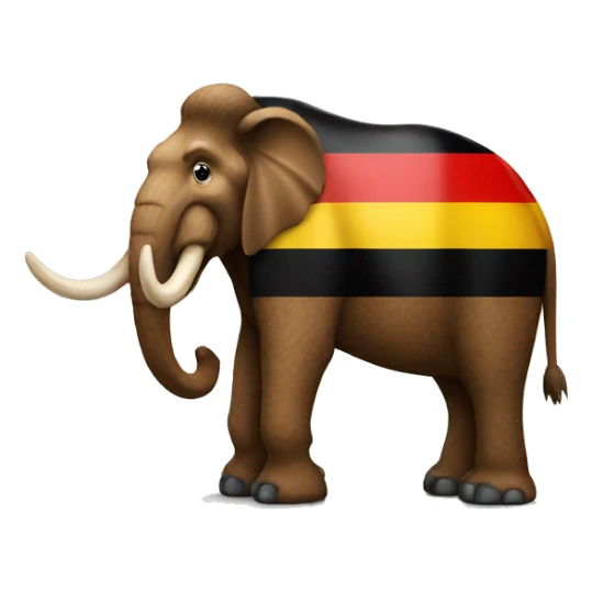 german mammoth with a German flag in his hand sticker