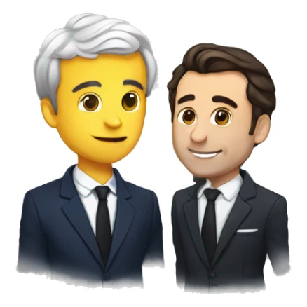 Macron qui fait un baiser à Gabriel Attal sticker