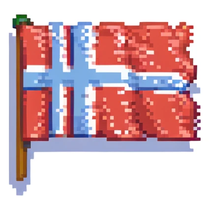 flag of Norway pixel art style sticker