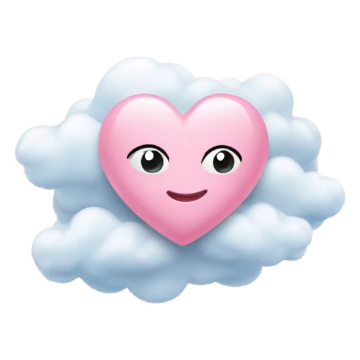 Baby pink love heart with clouds surrounding  sticker