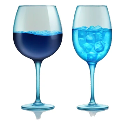 a wine glass of blue soda sticker