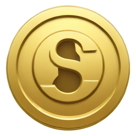 golden coin with dollar symbol sticker