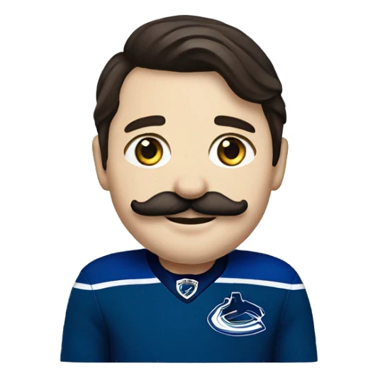 cute brunette vancouver Canucks fan with moustache  sticker