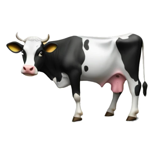 Cow on top of the moon  sticker