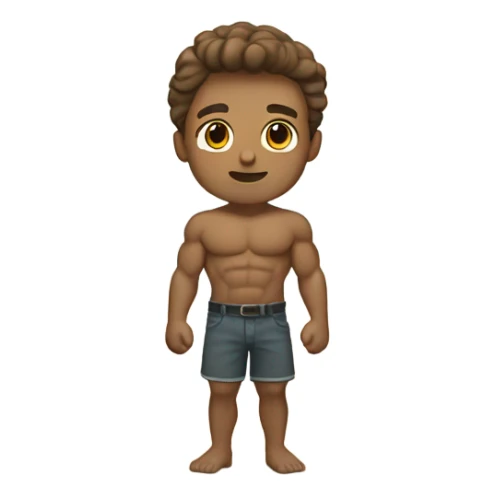 A strong white boy with brown hair at the beach sticker