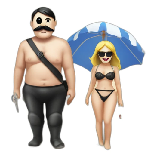 Adolf Hitler soiled underwear on holiday with the grim reaper sunny beach sticker